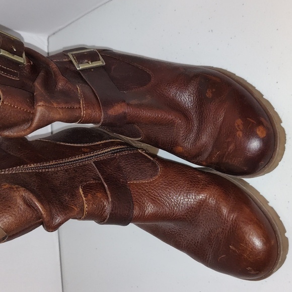 Kork by krork-ease Brown leather boots  motorcycle style - Picture 8 of 14